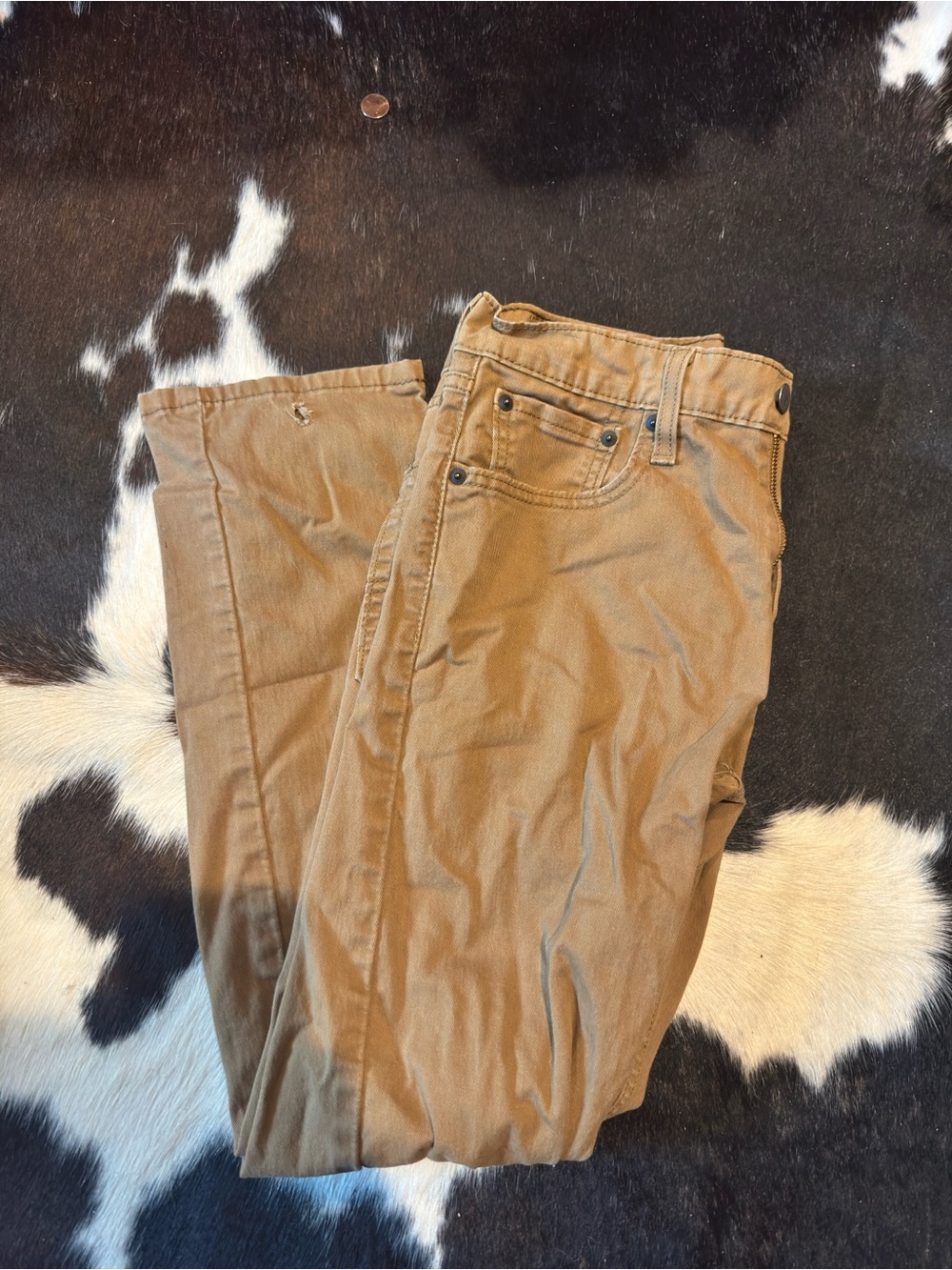 Men's Tan Casual Pants - Classic Straight Fit